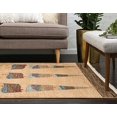thumbnail image 4 of Unique Loom Fars Collection Tapis Tribal Moderne Décontracté, 6 x 9 Pieds, Beige/bleu Clair, 4 of 5