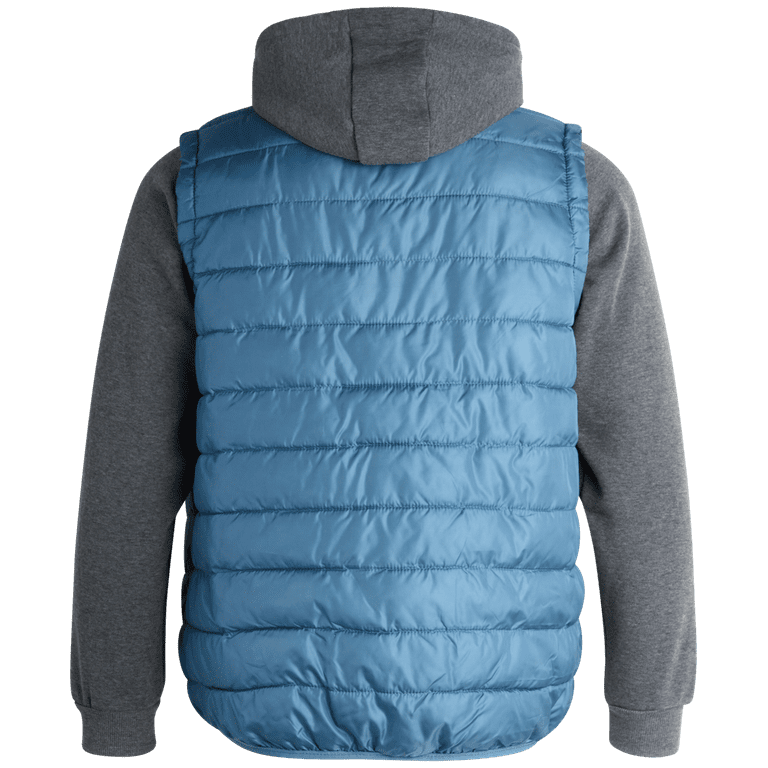 Cherokee Men s Jacket Lightweight Quilted Puffer Vest with Sweatshirt Sleeves M XXL