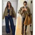 thumbnail image 3 of Lentta Women's Faux Suede Bomber Jacket Oversized Pilot Coats Fall Motorcycle Streetwear Outerwear, 3 of 7
