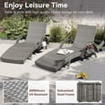 thumbnail image 4 of Euroco 80" Wicker Outdoor Chaise Lounge Chair Set of 2, Patio Rattan Reclining Chair with 4-Position Adjustable Back & Pull-out Side Table,Pool Lounge Chairs for Garden Beach Patio Poolside & Deck, 4 of 10