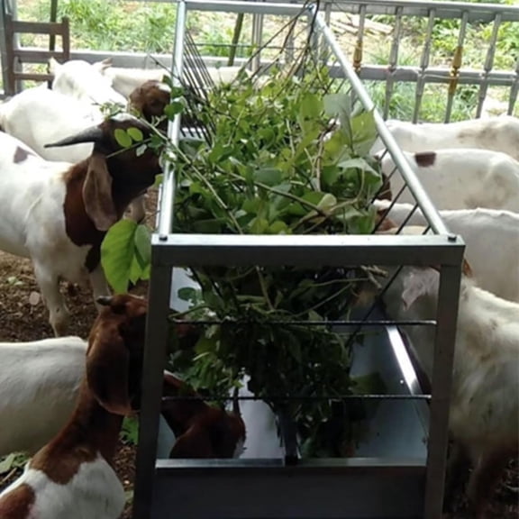 77 Gallon All-in-One Livestock Feeder, Galvanized Steel, Freestanding Design, Easy to Assemble, Ranch, Barn, Goat Hay Feeder