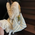 thumbnail image 5 of Straw Beach Bag for Women - Handmade Raffia Woven Tote Handbag, Summer Mesh Beach Purse for Vacation Holiday, 5 of 9