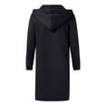 thumbnail image 5 of LoyisViDion Men'S Autumn Winter Casual Hooded Pocket Trench Long Sleeve Outwear Coat Tops Black M, 5 of 6