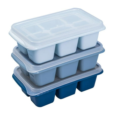 

3 pcs Household Ice Cube Mold Ice Cube Tray with Cover Square Shape Ice Bowl Home for Kitchen Bar