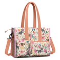 thumbnail image 2 of Teacher Tote Bag,Pug Dogs with Pioneer Flower Teacher Utility Tote Bag,Large Work Tote Bags for Women with Multiple Pockets,Top Zipper Closure,13.8x10.6x6.7 Inch, 2 of 5