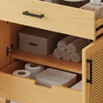 thumbnail image 5 of Christopher Knight Home Rustic 36" Bathroom Vanity with Ceramic Sink, Woven Rattan Doors, Natural, 5 of 12
