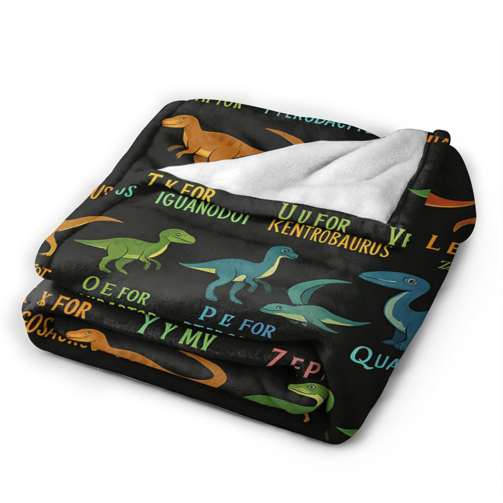 Dinosaur Blanket for Boys, Dinosaur Gifts for Son Grandson Nephew, Dinosaurs Birthday Decorations, Personalized Dinosaurs Alphabet Blanket, Thanksgiving Gifts 60x50