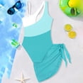 thumbnail image 7 of ibiyuan 4t Swimsuit Girls Two Piece Adjustable Straps Bathing Suit Cutout Girls' Swimwear Tankini with Chest Pad Tropical Printed Swimwear with Cover Up Skirt,17-18 Years, 7 of 7