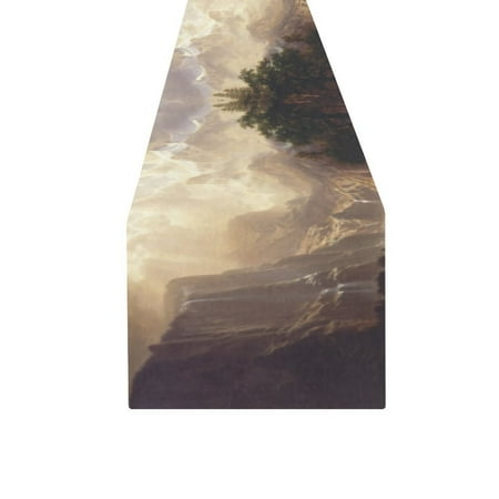 

MYPOP Landscape Painting Cotton Linen Table Runner 16x72 Inches