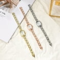 thumbnail image 5 of Women Wrist Quartz Watch Round Small Dial Number Easy Read Rhinestone Sparkle Chain Buckle Classic Vintage Stainless Steel Strap RoseGold, 5 of 5