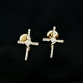 thumbnail image 3 of Rosec Jewels Lab Grown Diamond Cross Stud Earrings for Women - EF-VS Grade - Ready to Gift for Christmas, 10K Yellow Gold, 3 of 9