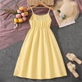 thumbnail image 6 of Girls' Sleeveless Dress Party School Casual Pleated Swing Dresses Summer Clothes Girl 8-13 Years (12-13 Years, Yellow), 6 of 8