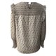 thumbnail image 5 of Blusa informal de gasa con lunares y manga farol con volantes y cuello redondo para mujer Fridja  ghj987+1523, 5 of 5