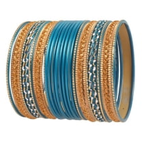 Sunsoul By Touchstone Indian Fashion Éclat Turquoise Golden Flakes 2dZ. Jewelry Bangle For Women.