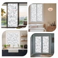thumbnail image 7 of Spring Flowers Window Privacy Film, Blue Pink Floral Leaves Pastoral Botanical Static Cling UV Sun Blocking Heat Control Window Tint Day and Night, Non-Adhesive One Way Privacy Cover 17.7''x78.7'', 7 of 7