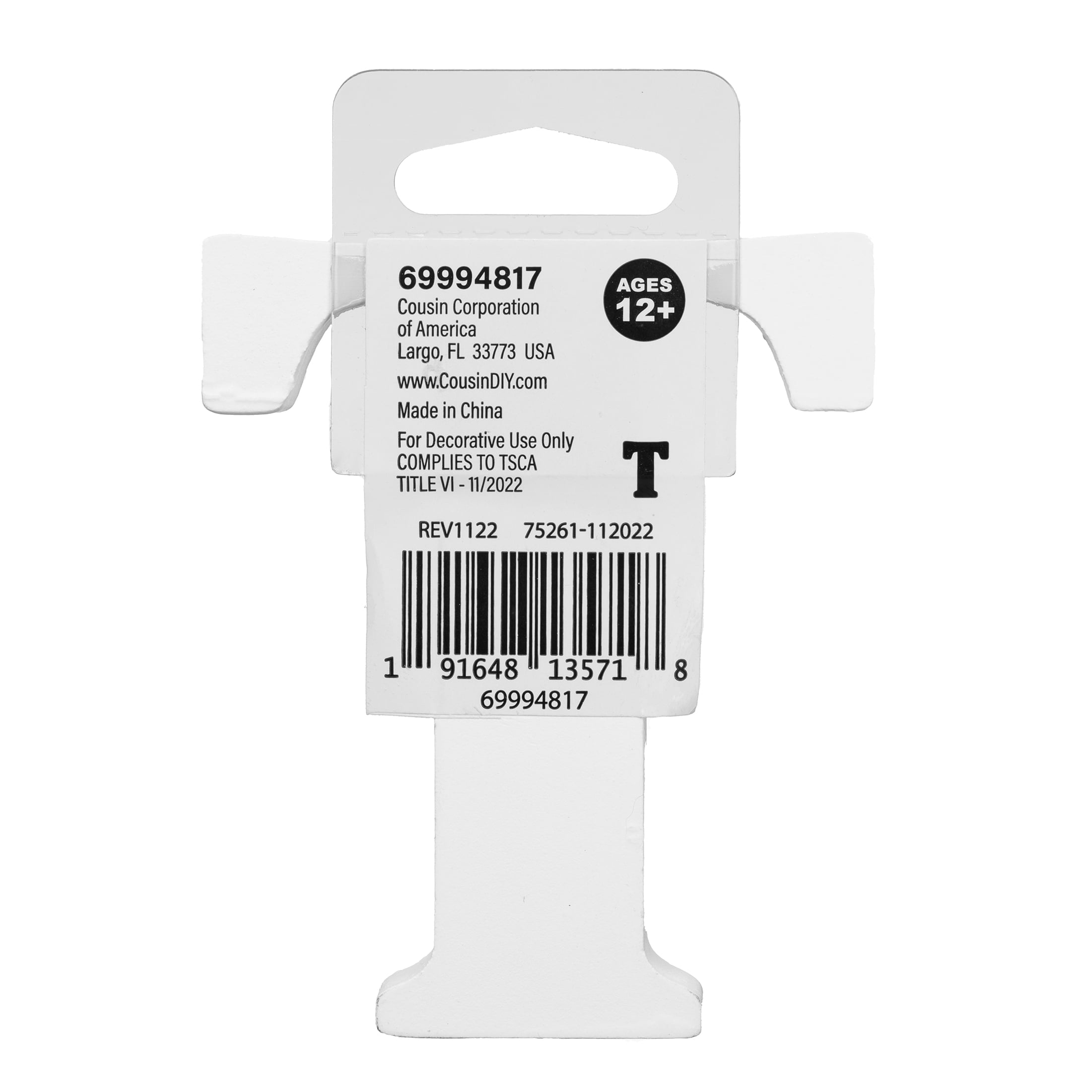 (3 pack) Cousin DIY 3" White Wood Letter T