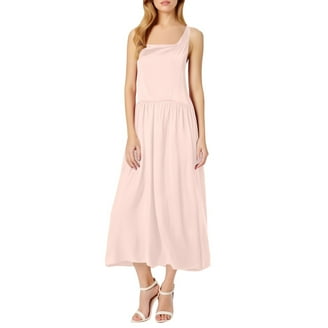 pink halter formal dress Halter Pink Satin Fitted Long Formal Dress – Ohmollydress main image 1