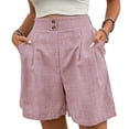 thumbnail image 2 of Womens Dressy Shorts Wide Leg Summer Shorts High Waisted Pleated Business Casual Work Short Pants Watermelon Red M, 2 of 8