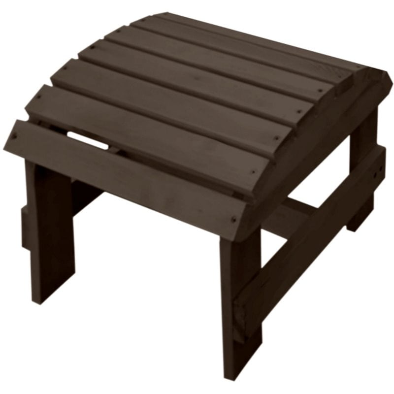 W Unlimited Oceanic 4 Piece Wooden Adirondack Chair and Ottoman Set in Dark Gray
