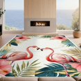 thumbnail image 2 of Design&I 9'x12' Washable Area Rug Sleek Flatweave Pet Friendly Symmetrical Botanical Motif Frame Border Boho Vintage Blooms for Master Suite, Under Bed, 2 of 7