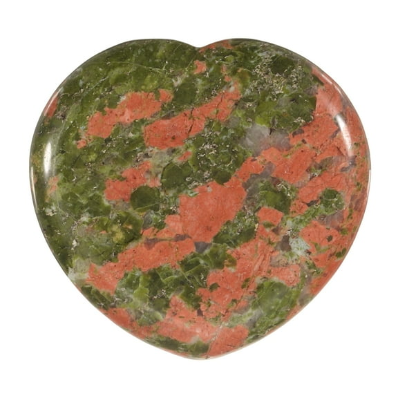 Uxcell Thumb Worry Stone for Anxiety, 1.6" Natural Heart Crystal Stone, Polished Gemstone Hand Carved Pocket Rock Anxiety Crystals for Women Stress Gifts Meditation, Green Pink