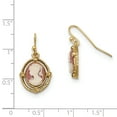 thumbnail image 2 of Gold-tone Open Oval Acrylic Cameo Dangle Earrings BF2525, 2 of 2