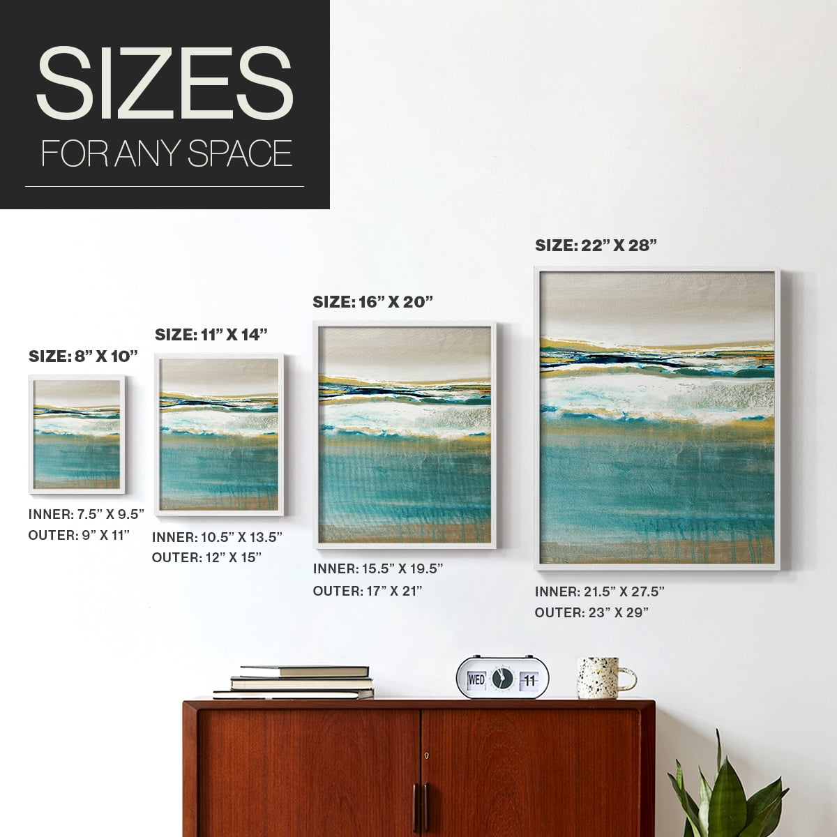 Aqua Quartz V2 Framed Print in White Solid Wood Framed Print No Nail Hanging