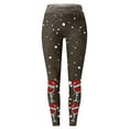 thumbnail image 5 of Fiaer Christmas Womens Leggings Black Plus Size Pants Glass Printed Slim Fit High Waisted Trousers Coffee M, 5 of 5