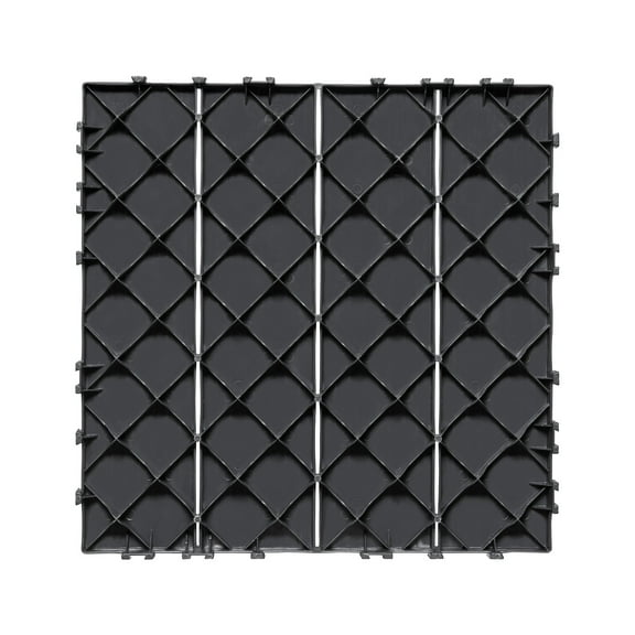 KFFKFF Click-Together Deck Squares, Set of 36, 12"x12" Covering 36 sq. ft, Resilient Plastic Outdoor Ground Cover, Suitable for All Climates, Patio and Deck Flooring Solution for Poolside, Balcony