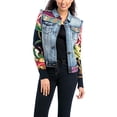 thumbnail image 2 of Desigual Veste Tissée pour Femmes avec Design Patchwork, Denim Moyen Lavé, 44, 2 of 6
