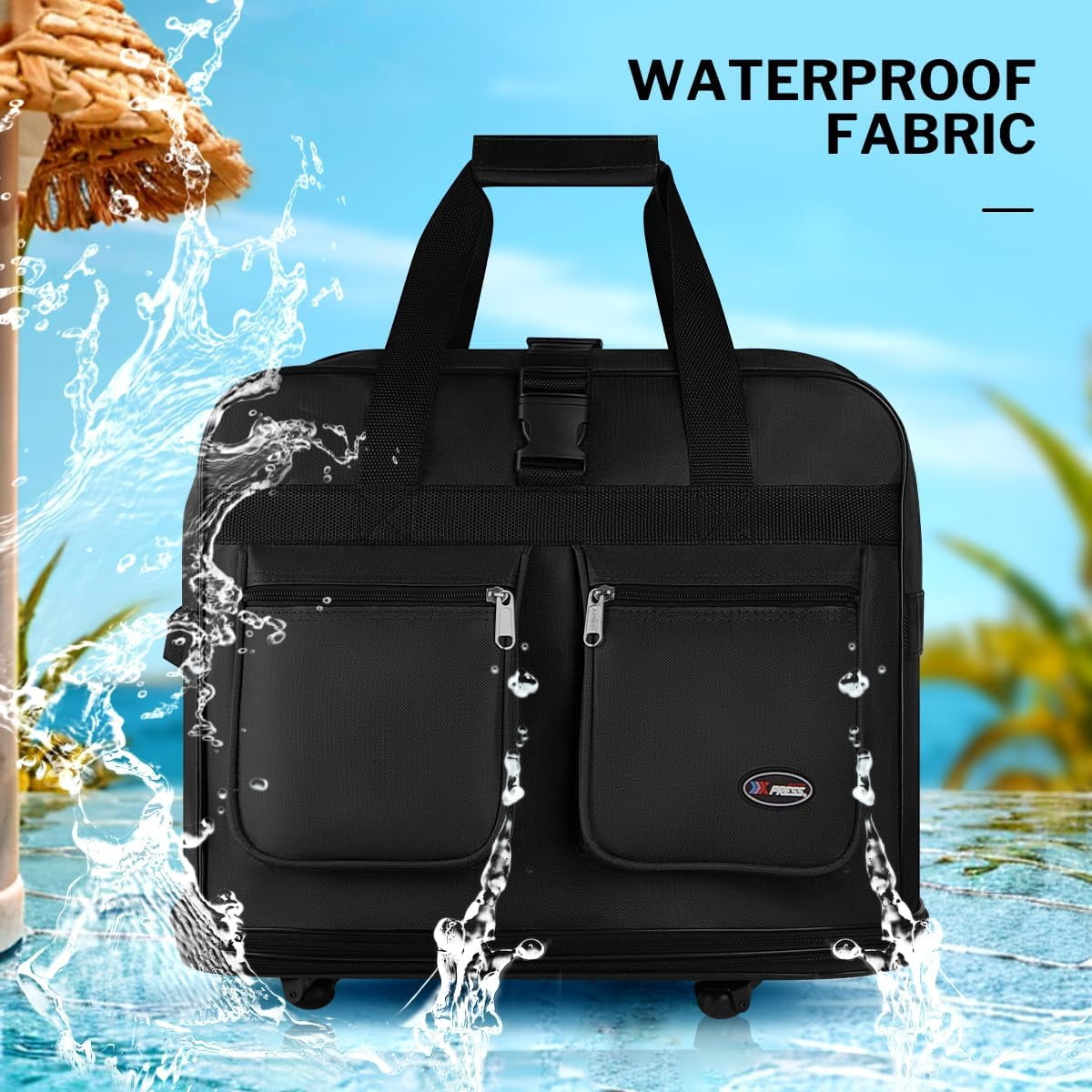 30" 36" 40" Rolling Wheeled Duffel Bag Spinner Luggage Expandable (Black, 36")