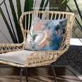 thumbnail image 2 of Amrita Sen Curious Humming Bird Throw Pillow in Gray Orange Blue 20x20, 2 of 5