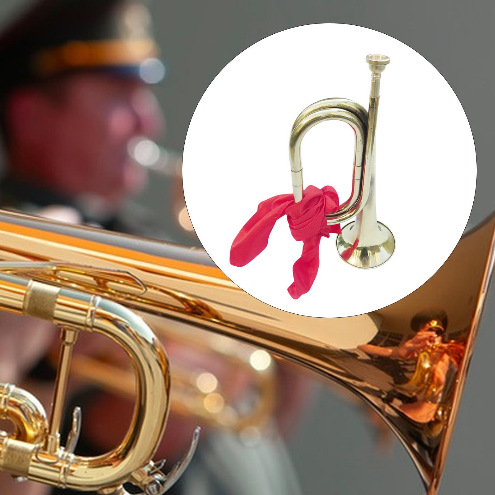 Brass Cavalry Trumpet Bugle Musical Instrument Thickened Material for School Band Training and Shows