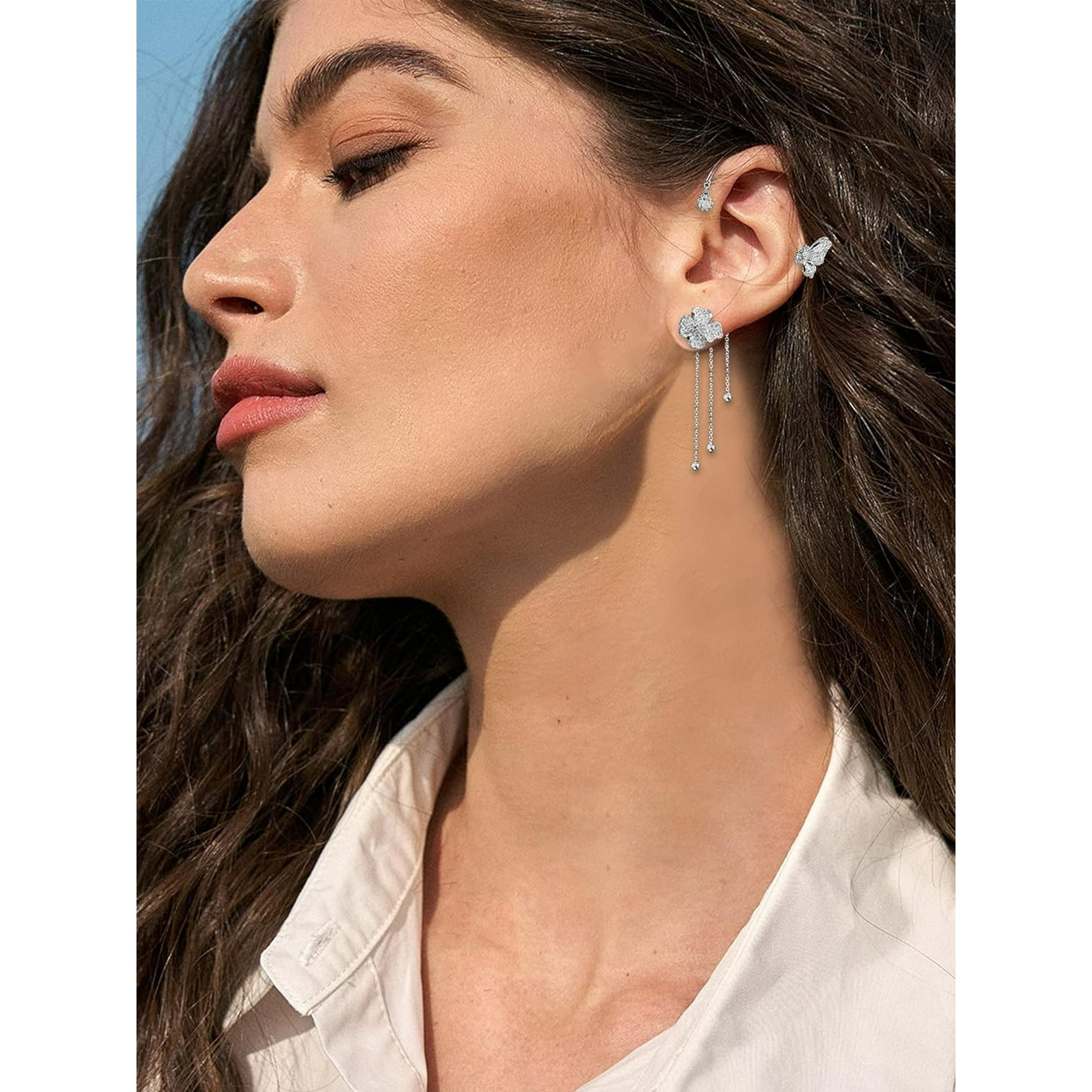 HAHDAXIA Butterfly Ear Cuff Earrings for Women Butterfly Wrap Crawler Earrings No Piercing Earrings Butterfly Cartilage Earrings Walmart
