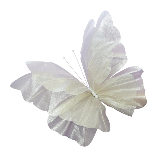artificial gigante de gasa falsa, malla de exhibición de mariposas, decoración de pared para bodas, bricolaje, cumpleaños, interiores y Beige