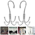 thumbnail image 4 of 2 Pcs Stainless Steel Hook Tie Scarf Belt Hanger Storage Shelves Underwear up Backpack Hooks Plain Tote Bag, 4 of 6