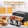 thumbnail image 2 of RJFKSN 9.5Qt Dual Basket Air Fryer, 2 Independent Large Zones Digital Airfryer Oven with Smart Finish & Match Cook, 8-in-1 Cooking Presets, Non-Stick Touch Screen Double Air Fryer, Black, 2 of 7