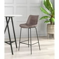 thumbnail image 6 of Byron Barstool Brown Barstool, Modern Style, Plush and durable faux leather fabric, Plywood, Indoor Bar, 6 of 12