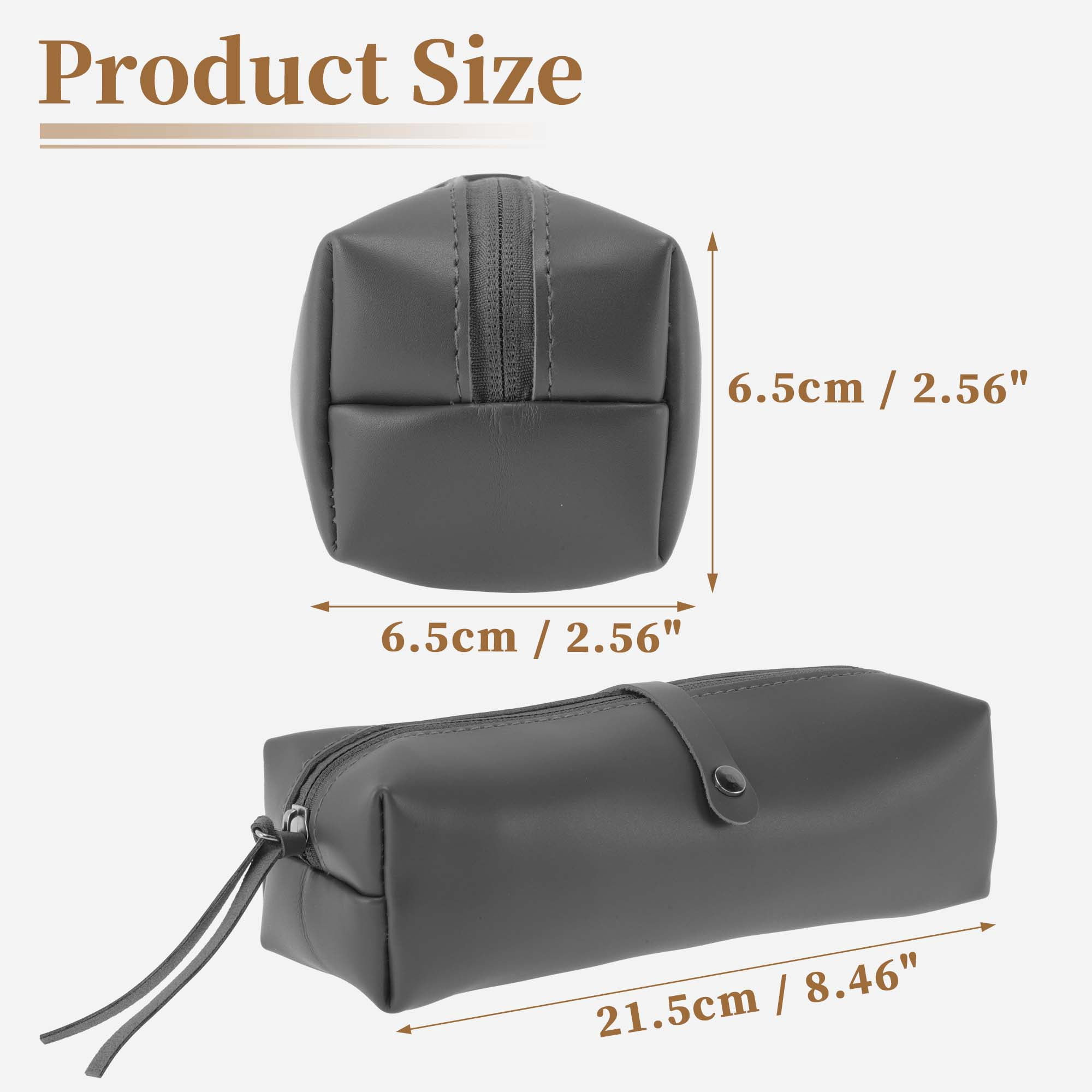 Unique Bargains Leather Style Aesthetic Pen Bag Organizer Gray