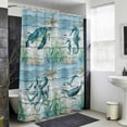 thumbnail image 6 of Xipuska Sea Turtle Shower Curtain - Water Repellent Fabric Shower Curtains Washable, Coastal Seahorse Whale Octopus Ocean Seagrass Decorative Cloth Bathroom Curtains Modern Bath Decor 36"x72", 6 of 6