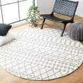 thumbnail image 3 of SAFAVIEH Blossom Aspen Geometric Wool Area Rug, Ivory/Grey, 6' x 6' Round, 3 of 8