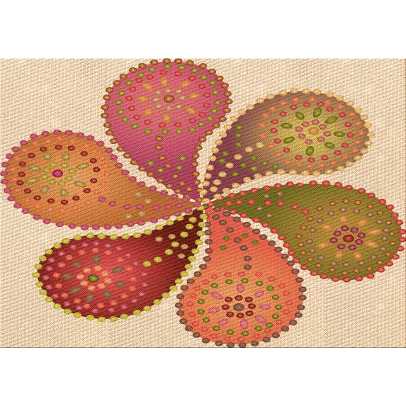 Ahgly Company Indoor Rectangle Patterned Grapefruit Red Area Rugs, 8' x 12'