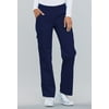 Cherokee Flexibles Women Medical Scrubs Pant Mid Rise Knit Waist Pull-On 2085, S, Navy