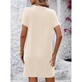 thumbnail image 4 of Summer Fashion Women's Long Dress Casual Contrast Color Twisted Short Sleeve Pocket Dress, 4 of 7