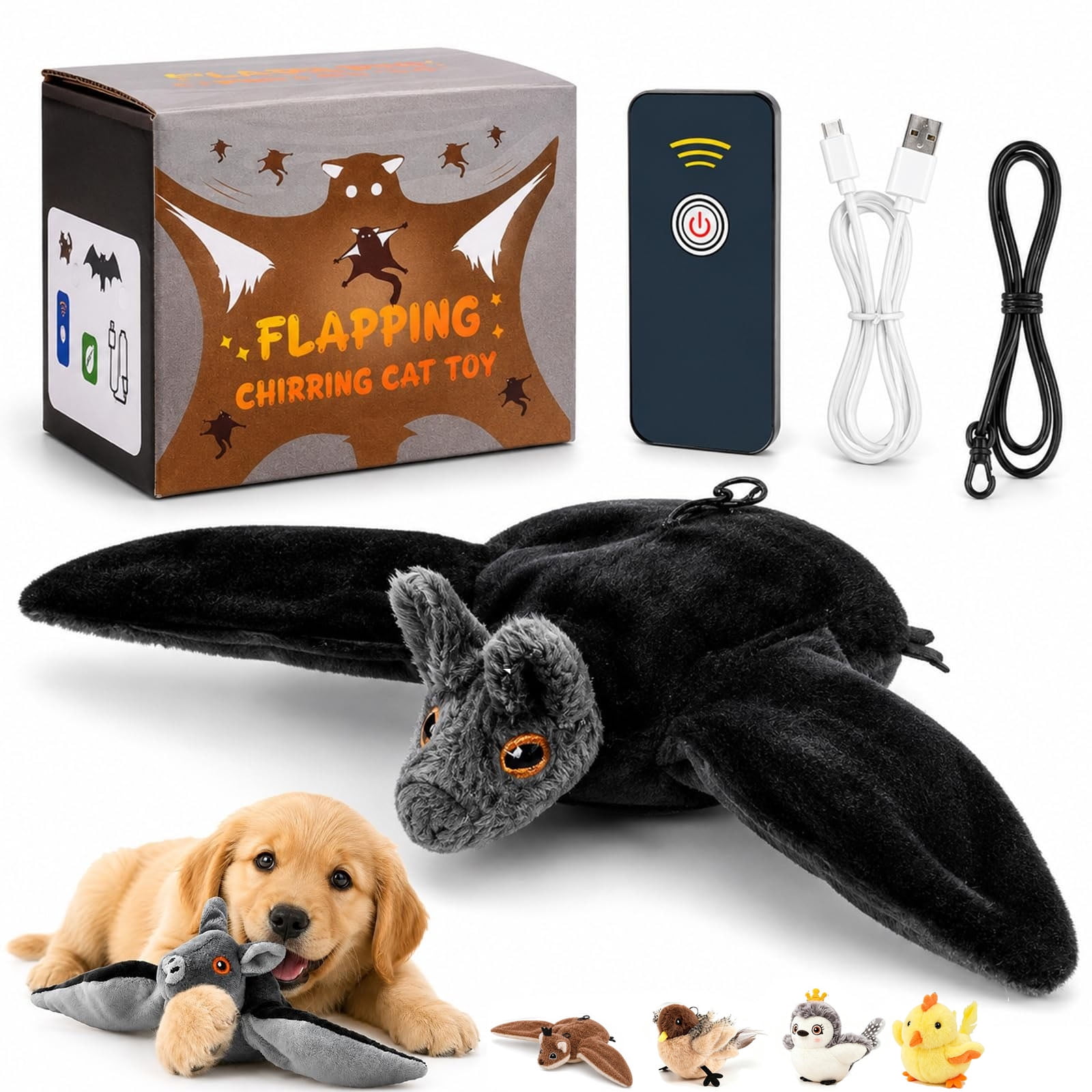 Wild Paws Flying Bat Dog Toy, Flying Bat Toy for Dogs, Halloween Bat Dog Toy