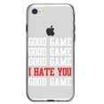 thumbnail image 1 of DistinctInk Clear Shockproof Hybrid Case for iPhone 7 8 SE (2020 Model) 4.7" Screen TPU Bumper Acrylic Back Tempered Glass Screen Protector - Good Game I Hate You Good Game, 1 of 5