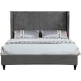 thumbnail image 1 of Best Master Furniture Valentina Velvet Fabric Wingback Platform Full Bed in Gray, 1 of 1