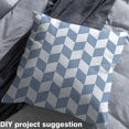 thumbnail image 2 of Homewish Geometric Checkered Fabric by the Yard 1 Yard,Modern Geometric Plaid Home Decor Fabric by the Yard,White Blue Checkerboard Sewing Fabric For Children,Microfiber Bedroom Decor, 2 of 6