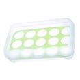 thumbnail image 2 of Bewildely Caja de almacenamiento de huevos de plástico de 15 rejillas, soporte para huevos, contenedor portátil de almacenamiento de alimentos, nevera de Organizadores de utensilios de cocina Verde Bewildely HA005026-01, 2 of 6