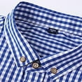 thumbnail image 2 of Button Up Shirt for Men Thin Plaid Turndown Collar Short Sleeve Shirt Slim Fit Dressy Men's Shirts, 2 of 7